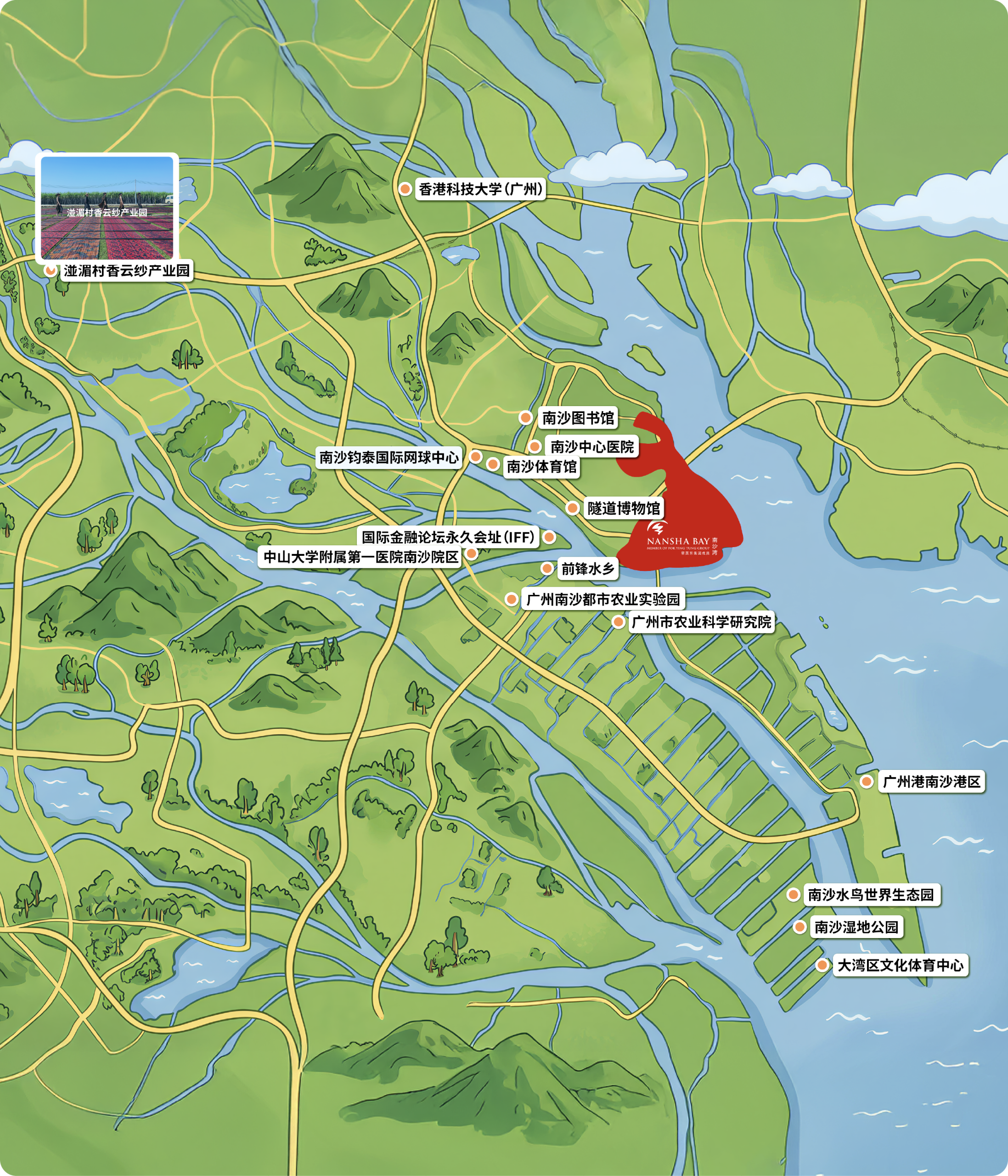 湴湄村香雲紗產業園地圖