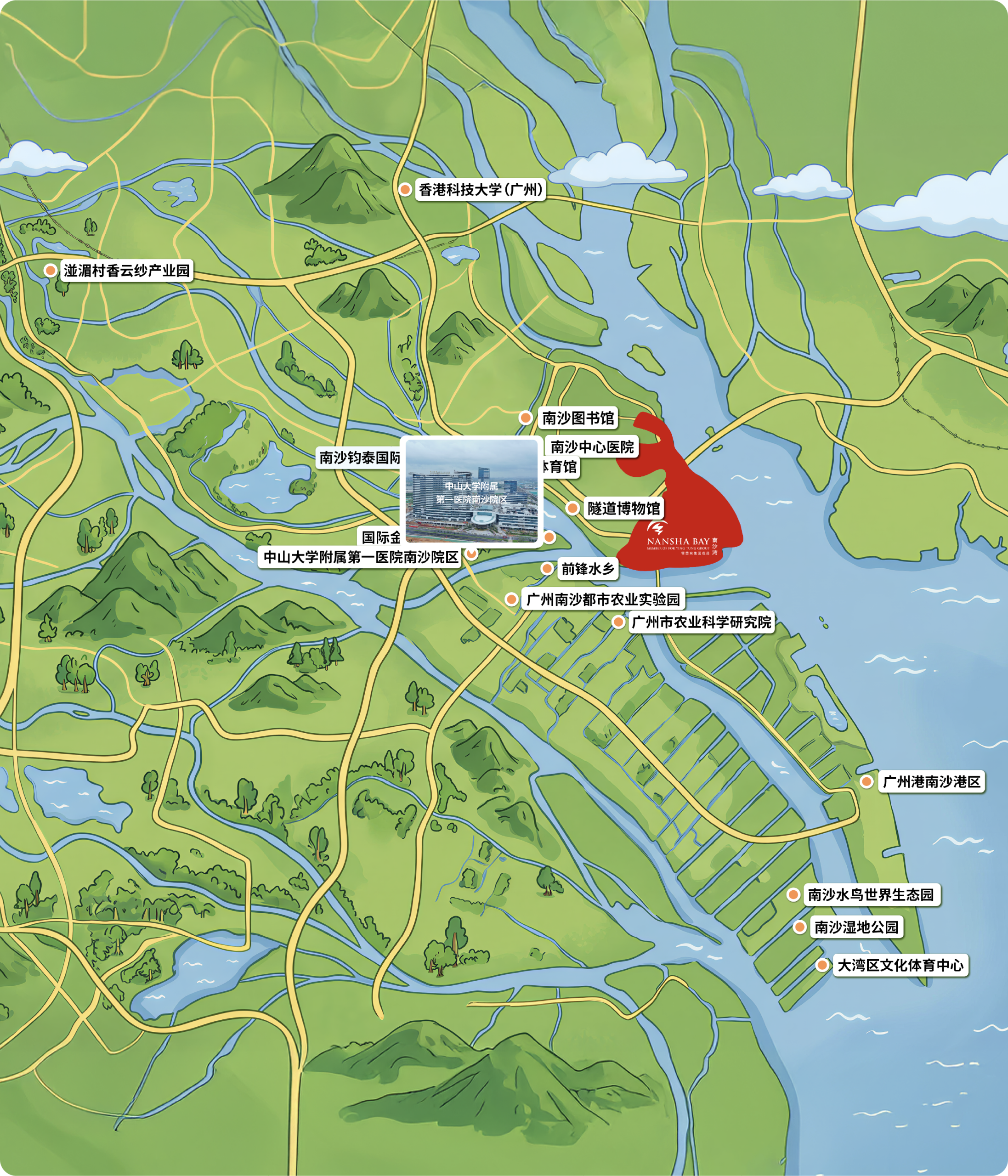 中山大學附屬第一醫院南沙院區地圖